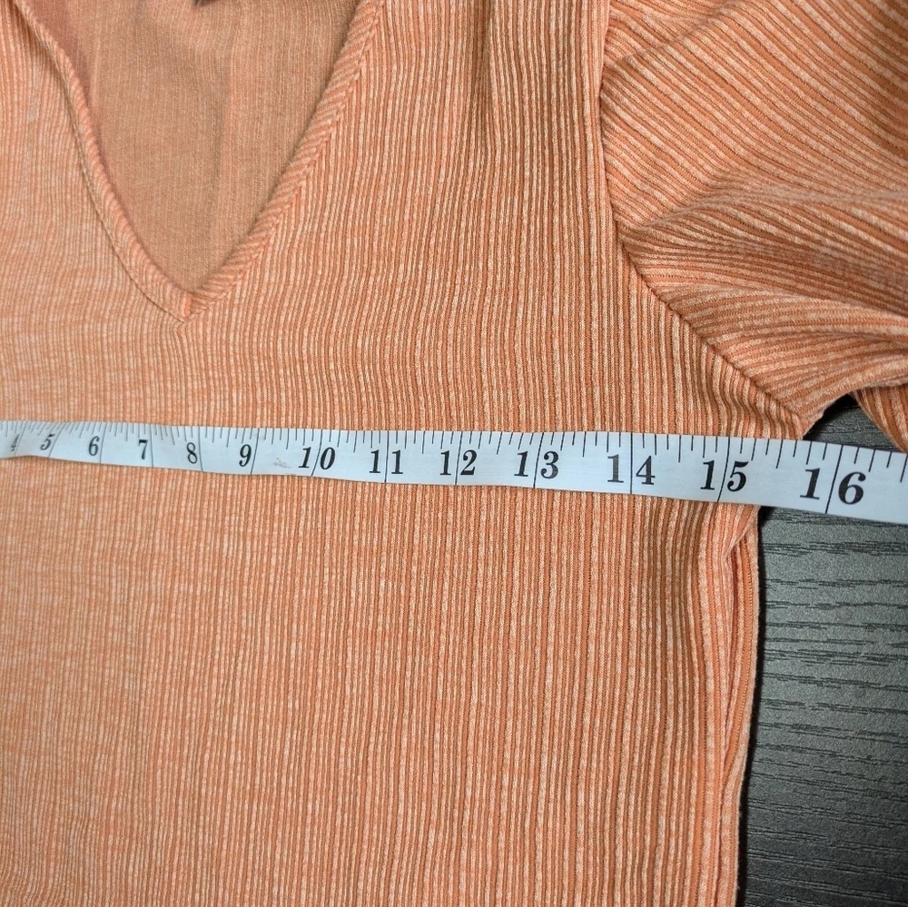 Olivia Rae Ribbed Orange Flare Two-Piece Set Small Tall - Picture 5 of 12